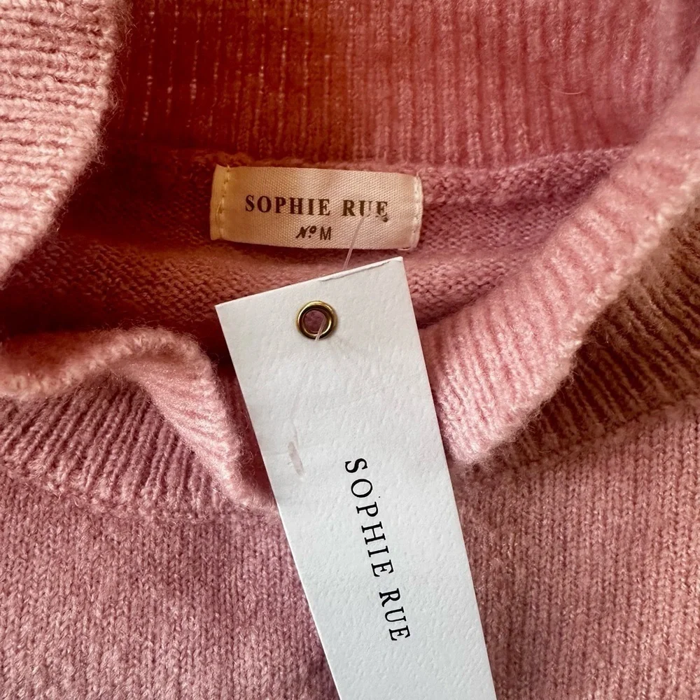 Sophie Rue High Neck Pink Sweater Size Medium New With Tags!
